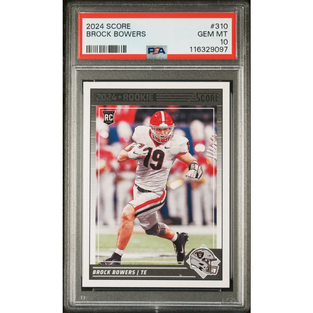 Graded 2024 Panini Score Brock Bowers #310 Rookie RC Football Card PSA 10 Gem Mint | Hall of Fame Sports Memorabilia | vintageantiquesgifts.com