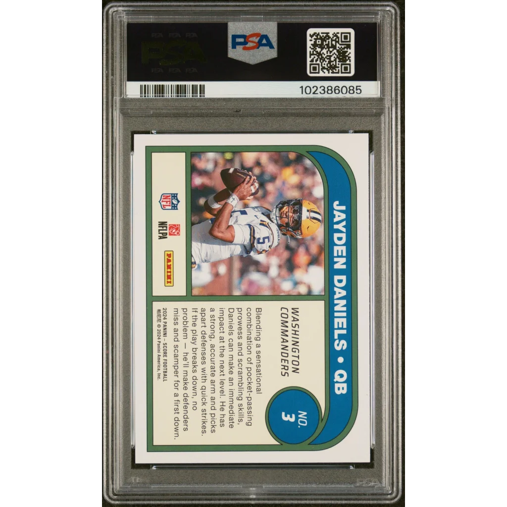 PSA graded Jayden Daniels 2024 Score Protential Rookie Card football trading card