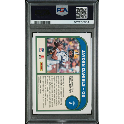 Graded 2024 Panini Score Jayden Daniels #3 Protential Rookie RC Football Card PSA 9 Mint | PSA 9 Mint Graded Rookie Card | vintageantiquesgifts.com