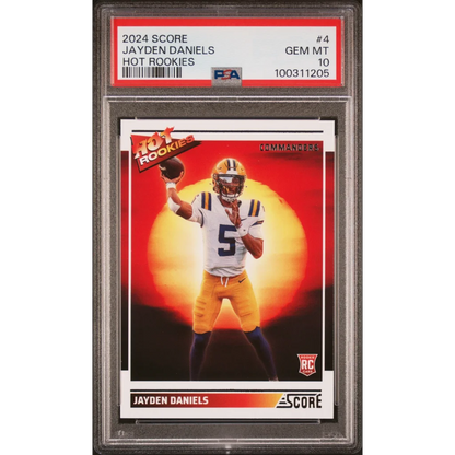 Graded PSA 10 Gem Mint 2024 Panini Score Jayden Daniels Hot Rookies Rookie Card