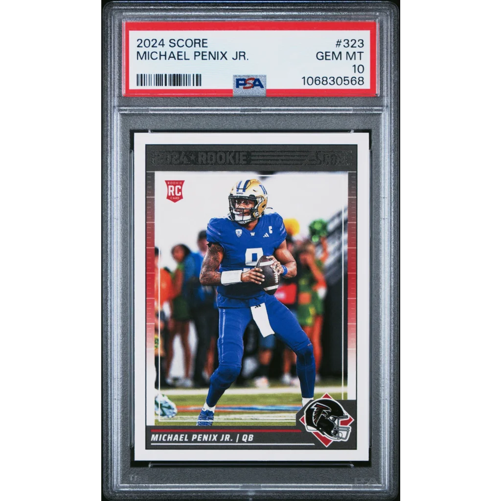 Graded 2024 Panini Score Michael Penix Jr #323 Rookie RC Football Card PSA 10 Gem Mint | Hall of Fame Sports Memorabilia | vintageantiquesgifts.com