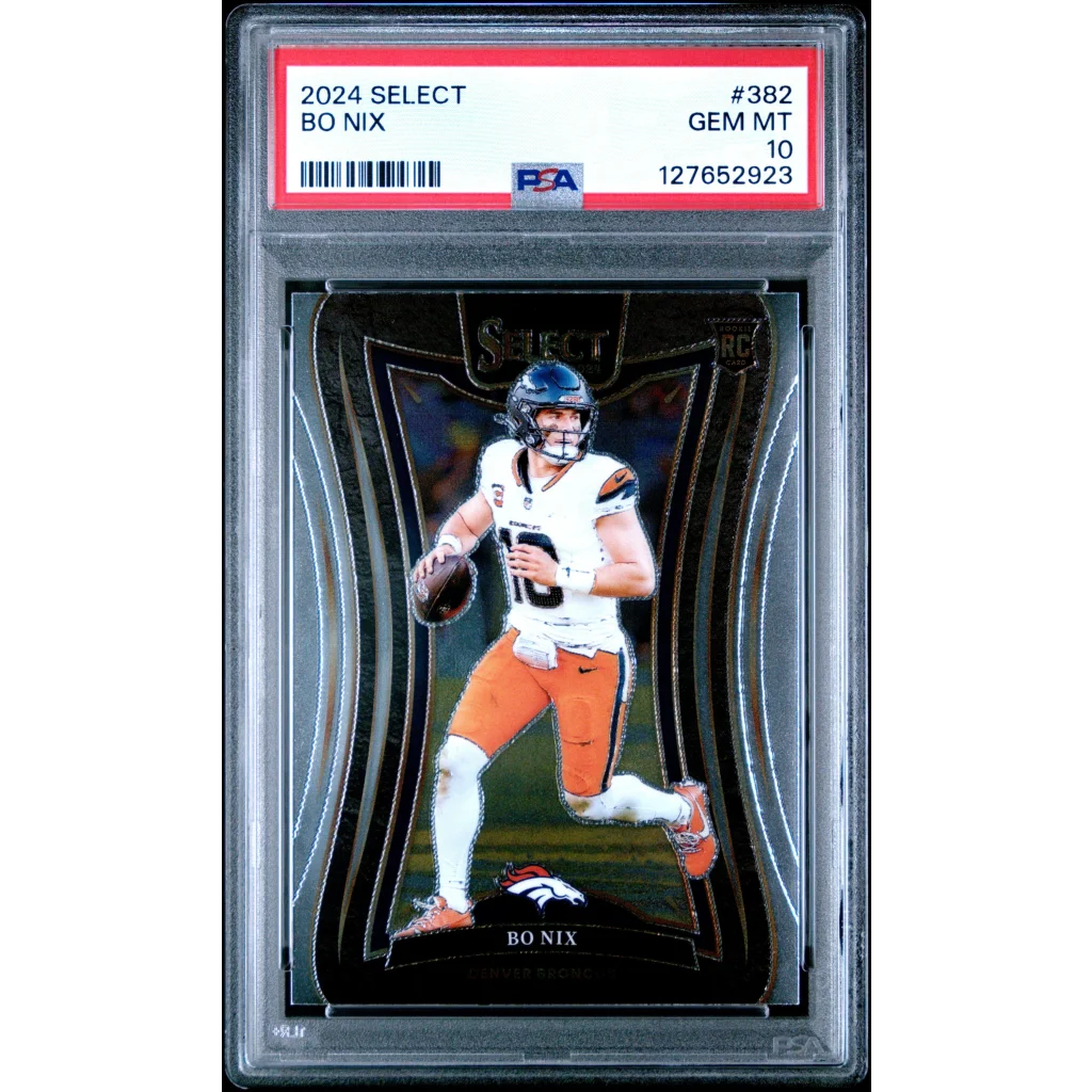 Graded 2024 Panini Select Bo Nix #382 Rookie RC Football Card PSA 10 Gem Mint | Hall of Fame Sports Memorabilia | vintageantiquesgifts.com