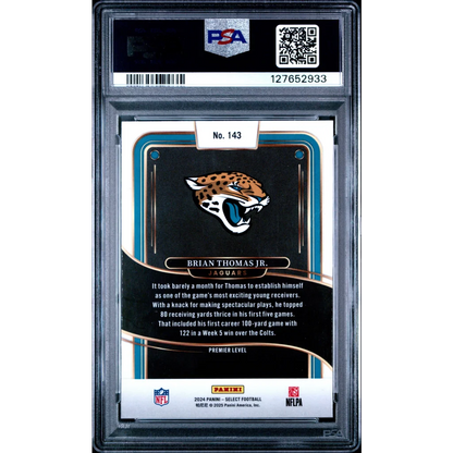 Graded PSA 10 2024 Panini Select Brian Thomas Jr. Jaguars rookie card