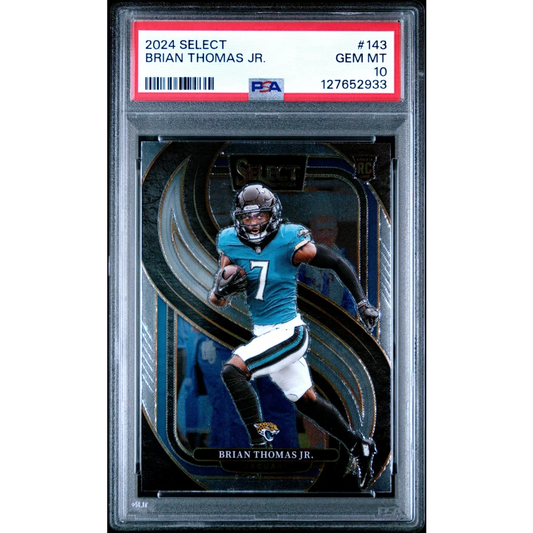 Graded 2024 Panini Select Brian Thomas Jr. 143 Rookie RC Football Card PSA 10 Gem Mint | Hall of Fame Sports Memorabilia | vintageantiquesgifts.com