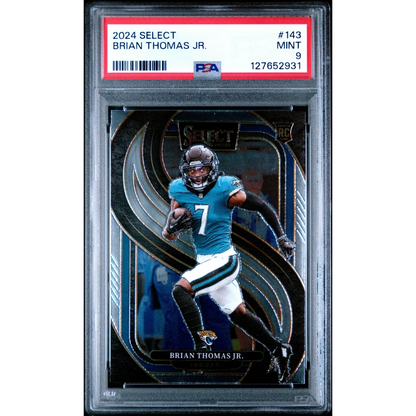 Graded 2024 Panini Select Brian Thomas Jr. #143 Rookie RC Football Card PSA 9 Mint | Hall of Fame Sports Memorabilia | vintageantiquesgifts.com