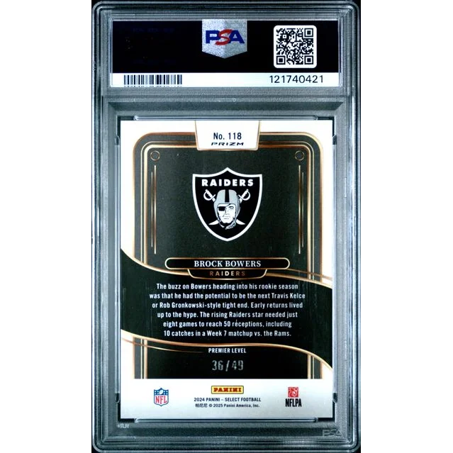 Graded 2024 Panini Select Brock Bowers #118 Red Disco /49 Rookie RC Football Card PSA 10 Gem Mint | PSA 10 Gem Mint Graded Rookie Card | vintageantiquesgifts.com