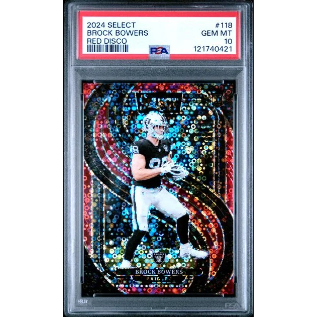 Graded 2024 Panini Select Brock Bowers #118 Red Disco /49 Rookie RC Football Card PSA 10 Gem Mint | Hall of Fame Sports Memorabilia | vintageantiquesgifts.com