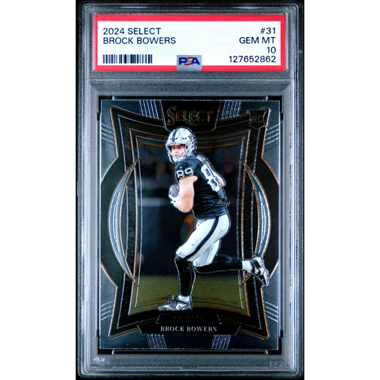 Graded 2024 Panini Select Brock Bowers #31 Rookie RC Football Card PSA 10 Gem Mint | Hall of Fame Sports Memorabilia | vintageantiquesgifts.com