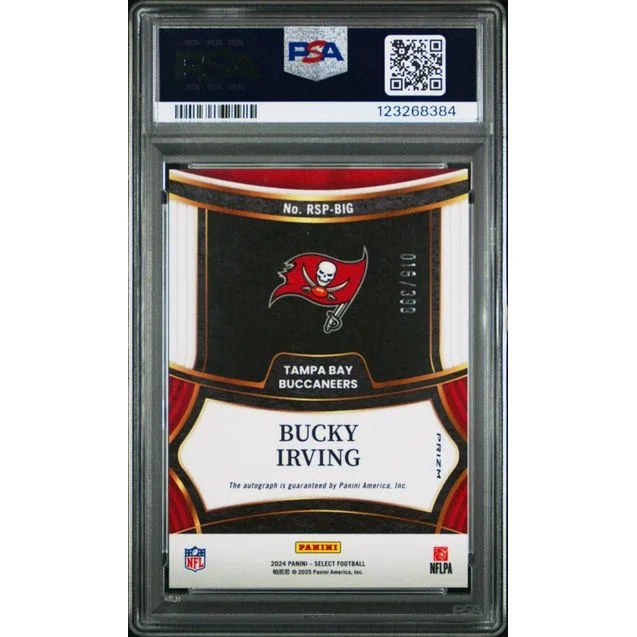 Graded PSA 10 2024 Panini Select Bucky Irving Rookie Signature Buccaneers RC