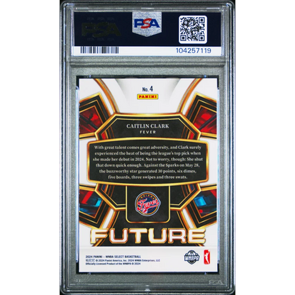 Graded 2024 Panini Select Caitlin Clark #4 Future Rookie RC Basketball Card PSA 10 Gem Mint | PSA 10 Gem Mint Graded Rookie Card | vintageantiquesgifts.com
