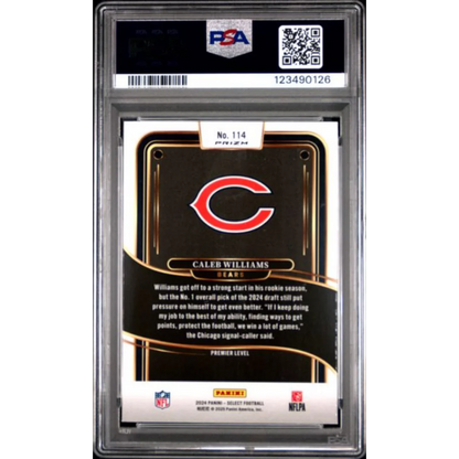 Graded 2024 Panini Select Caleb Williams #114 Silver Prizm Rookie RC Football Card PSA 10 Gem Mint | PSA 10 Gem Mint Graded Rookie Card | vintageantiquesgifts.com