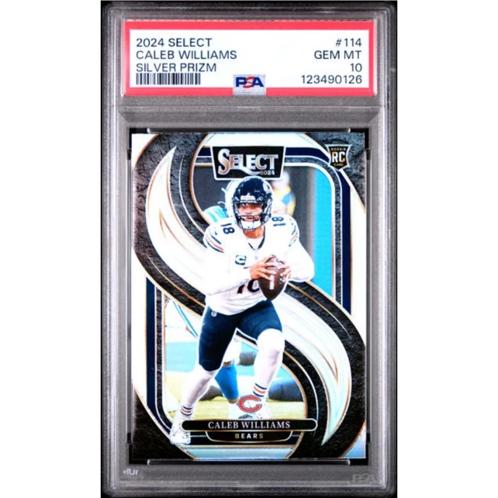 Graded 2024 Panini Select Caleb Williams #114 Silver Prizm Rookie RC Football Card PSA 10 Gem Mint | Hall of Fame Sports Memorabilia | vintageantiquesgifts.com