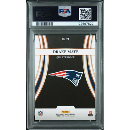 Graded 2024 Panini Select Drake Maye #24 Turbocharged Rookie RC Football Card PSA 10 Gem Mint | PSA 10 Gem Mint Graded Rookie Card | vintageantiquesgifts.com