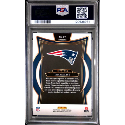 Graded 2024 Panini Select Drake Maye #27 Rookie RC Football Card PSA 10 Gem Mint