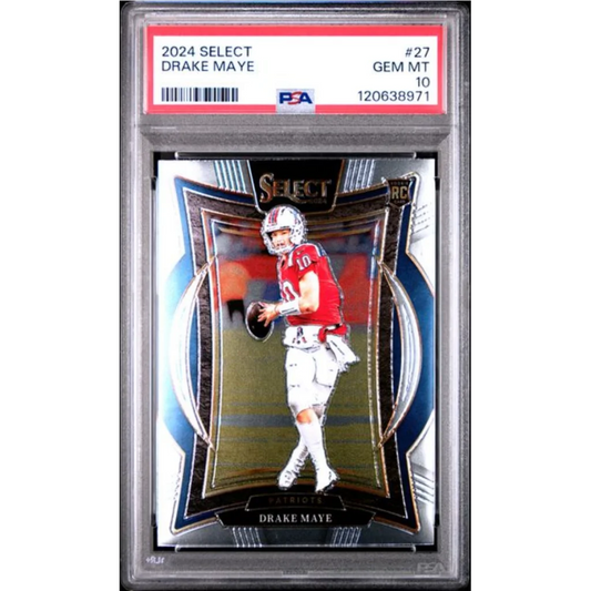 PSA Gem Mint 10 Drake Maye 2024 Rookie Card Patriots #27
