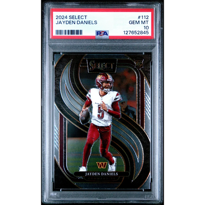 Graded 2024 Panini Select Jayden Daniels 112 Rookie RC Football Card PSA 10 Gem Mint | Hall of Fame Sports Memorabilia | vintageantiquesgifts.com