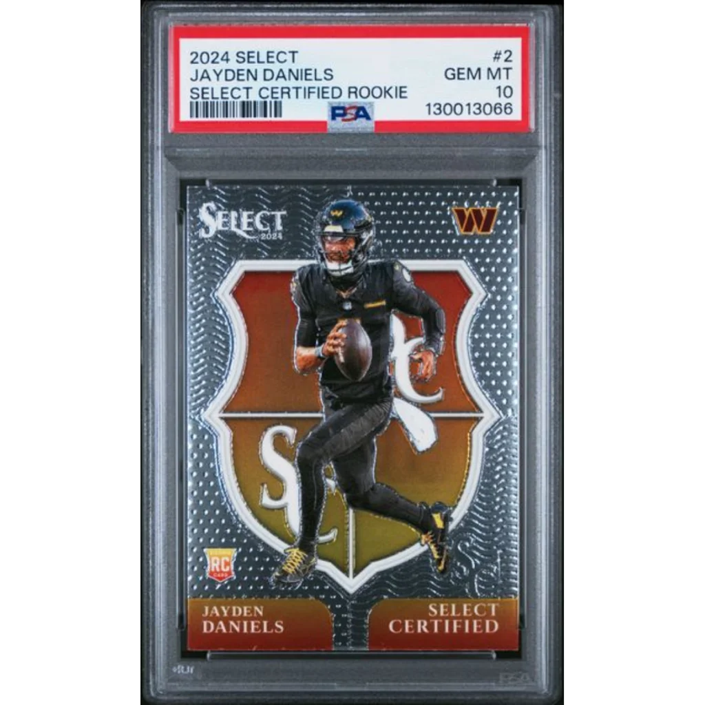 Graded 2024 Panini Select Jayden Daniels rookie PSA 10 gem mint card