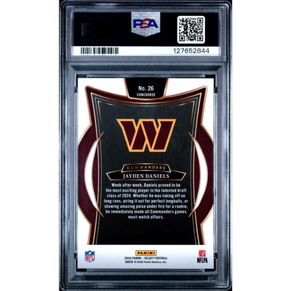 Graded PSA 10 2024 Panini Select Jayden Daniels #26 Rookie RC Card