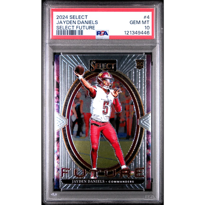 Graded 2024 Panini Select Jayden Daniels #4 Future Rookie RC PSA 10 Gem Mint