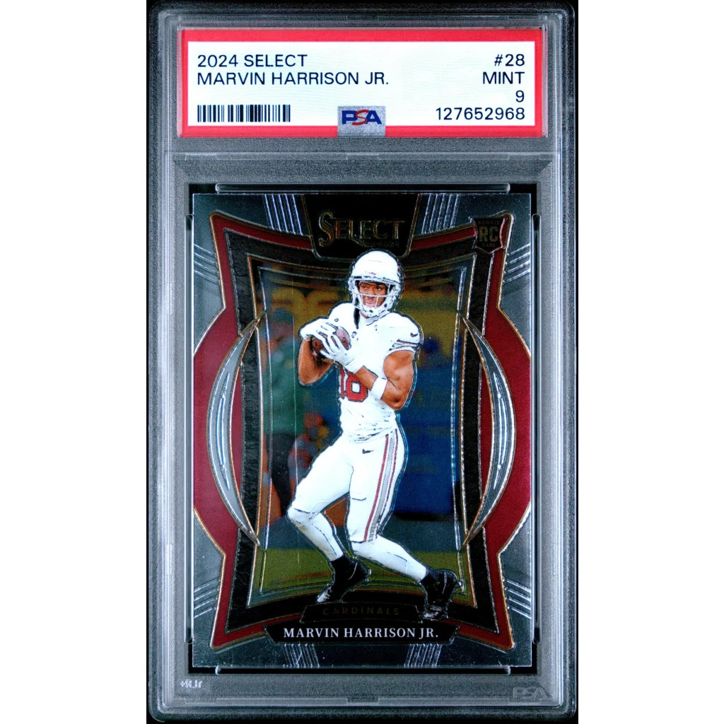 Graded 2024 Panini Select Marvin Harrison Jr. #28 Rookie RC Football Card PSA 9 Mint | Hall of Fame Sports Memorabilia | vintageantiquesgifts.com