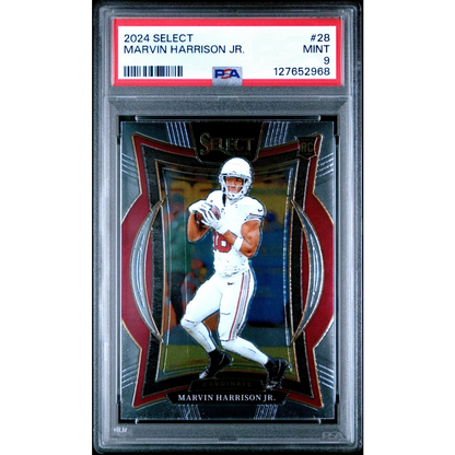 Graded 2024 Panini Select Marvin Harrison Jr. #28 Rookie RC Football Card PSA 9 Mint | Hall of Fame Sports Memorabilia | vintageantiquesgifts.com
