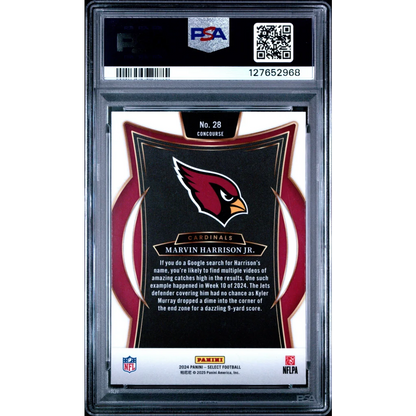 Graded 2024 Panini Select Marvin Harrison Jr. #28 Rookie RC Football Card PSA 9 Mint | PSA 9 Mint Graded Rookie Card | vintageantiquesgifts.com