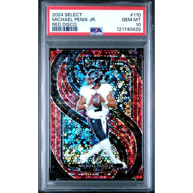 Graded 2024 Panini Select Michael Penix Jr #110 /49 Red Disco Rookie RC Football Card PSA 10 Gem Mint | Hall of Fame Sports Memorabilia | vintageantiquesgifts.com