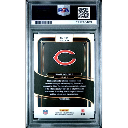 Graded 2024 Panini Select Rome Odunze #136 Silver Prizm Rookie RC Football Card PSA 10 Gem Mint | PSA 10 Gem Mint Graded Rookie Card | vintageantiquesgifts.com