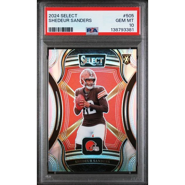 Graded PSA 10 2024 Panini Select Shedeur Sanders Silver Prizm XRC Rookie Card
