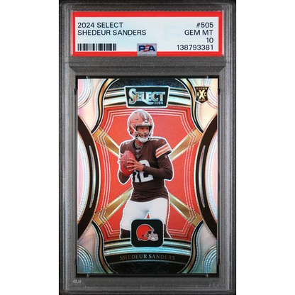 Graded PSA 10 2024 Panini Select Shedeur Sanders Silver Prizm XRC Rookie Card