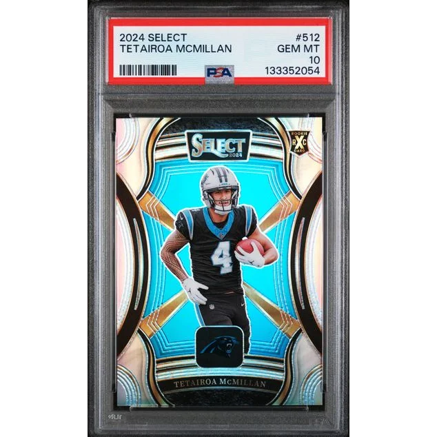 Graded 2024 Panini Select Tetairoa McMillan #512 XRC Rookie RC Football Card PSA 10 Gem Mint | Hall of Fame Sports Memorabilia | vintageantiquesgifts.com