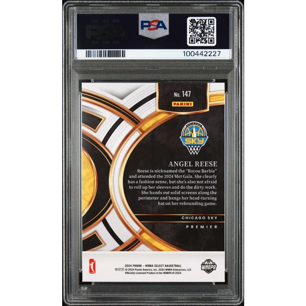 Graded Angel Reese Chicago Sky WNBA Rookie Basketball Trading Card in PSA 2024 Select box