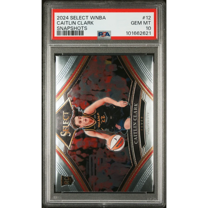 Graded PSA 10 Gem Mint 2024 Panini Select WNBA Caitlin Clark #12 Rookie Snapshot Card