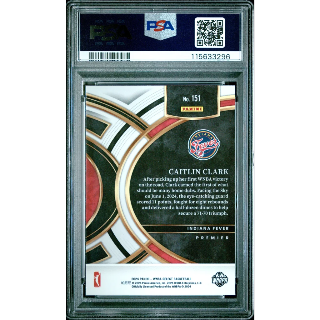Graded 2024 Panini Select WNBA Caitlin Clark #151 Rookie RC Basketball Card PSA 10 Gem Mint | PSA 10 Gem Mint Graded Rookie Card | vintageantiquesgifts.com