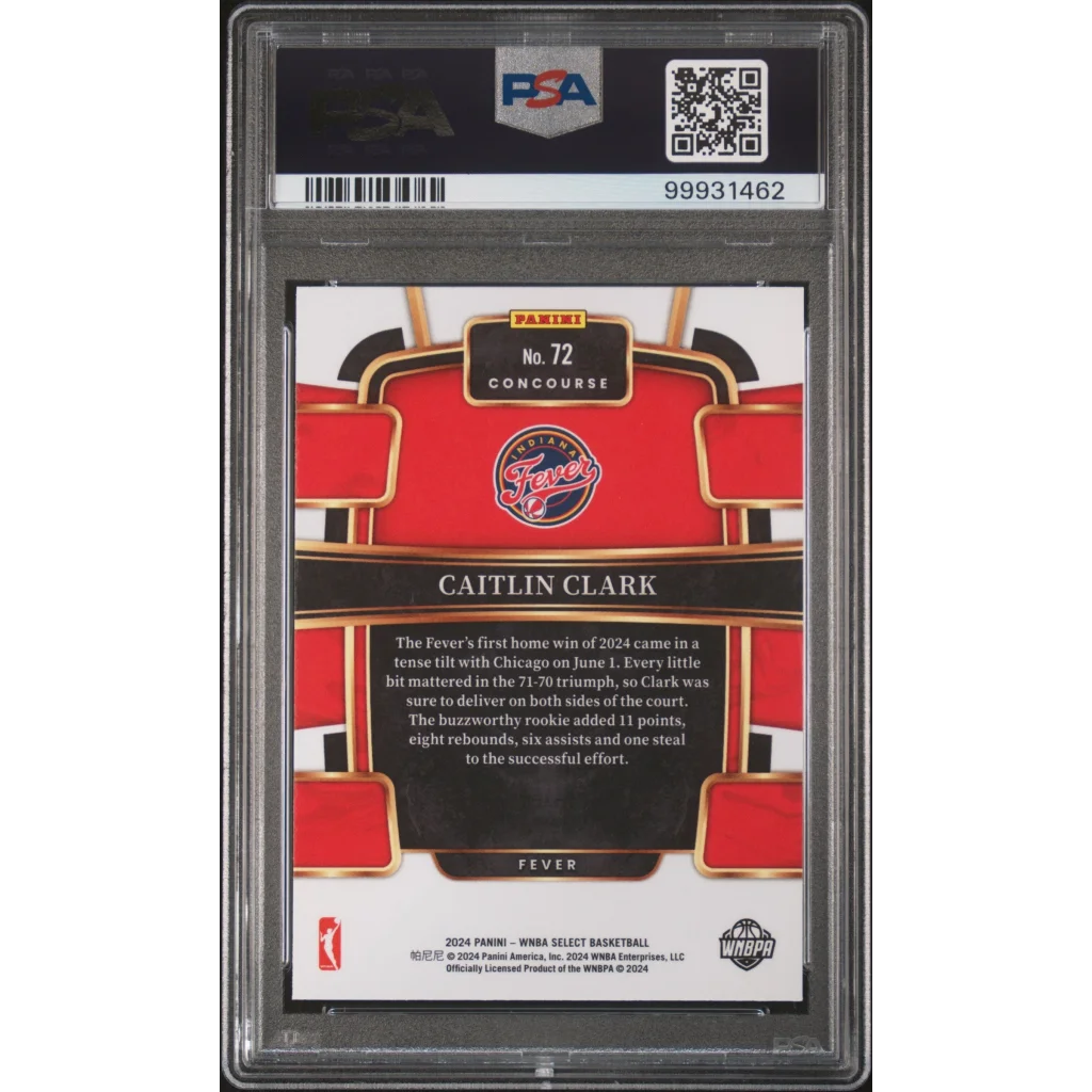 Graded 2024 Panini Select WNBA Caitlin Clark #72 Rookie RC Basketball Card PSA 10 Gem Mint | PSA 10 Gem Mint Graded Rookie Card | vintageantiquesgifts.com