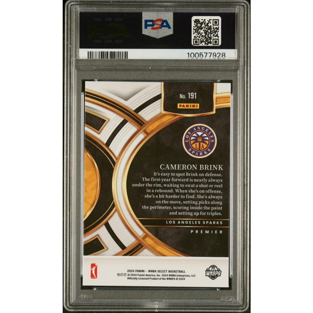 Graded 2024 Panini Select WNBA Cameron Brink #191 Rookie RC Basketball Card PSA 10 Gem Mint | PSA 10 Gem Mint Graded Rookie Card | vintageantiquesgifts.com