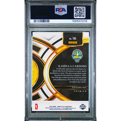 Graded 2024 Panini Select WNBA Kamilla Cardoso #195 Rookie RC Basketball Card PSA 10 Gem Mint | PSA 10 Gem Mint Graded Rookie Card | vintageantiquesgifts.com