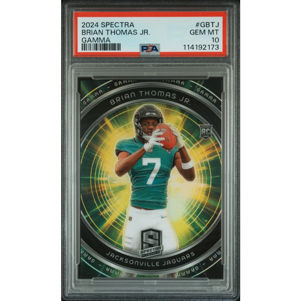 Graded 2024 Panini Spectra Brian Thomas Jr #GBTJ Gamma Rookie RC Football Card PSA 10 Gem Mint