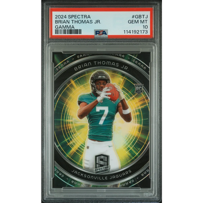Graded 2024 Panini Spectra Brian Thomas Jr #GBTJ Gamma Rookie RC Football Card PSA 10 Gem Mint