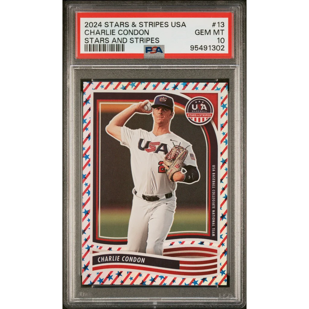 Charlie Condon Stars & Stripes baseball card PSA GEM MT 10 from 2024 series