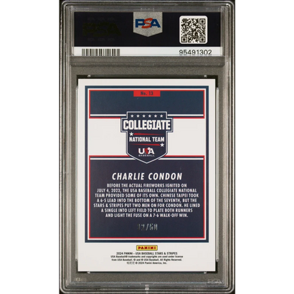 PSA 10 graded 2024 Panini Stars & Stripes Charlie Condon rookie card