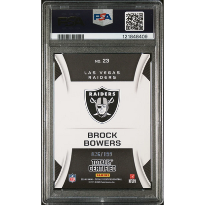 Graded 2024 Panini Totally Certified Brock Bowers #23 Sunday Special Blue /199 Rookie RC Football Card PSA 10 Gem Mint | PSA 10 Gem Mint Graded Rookie Card | vintageantiquesgifts.com