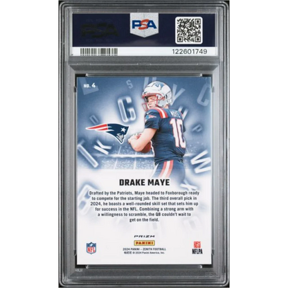 Graded 2024 Panini Zenith Drake Maye #4 A to Z Orange Rookie RC Football Card PSA 10 Gem Mint