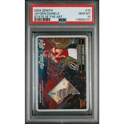 Graded PSA 10 2024 Panini Zenith Jayden Daniels #19 Rookie RC Football Card