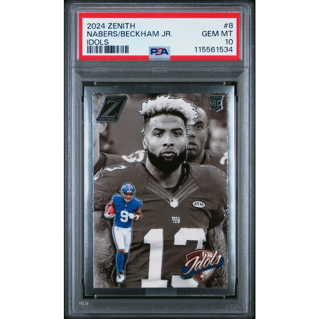 Graded 2024 Panini Zenith Malik Nabers/Odell Beckham Jr #8 Idols Rookie RC Football Card PSA 10 Gem Mint | Hall of Fame Sports Memorabilia | vintageantiquesgifts.com