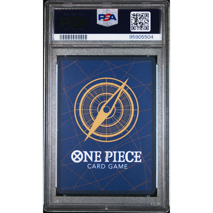 Graded PSA 10 Blue Stussy OP07 #085 One Piece TCG Card with Gold Compass