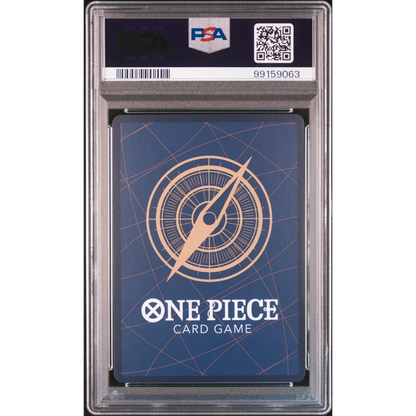 Graded PSA 10 Nami #050 OP09 One Piece Alt Art card in navy slab