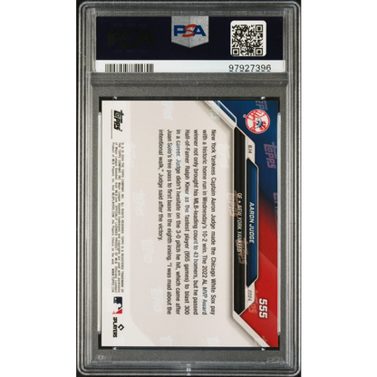 Graded PSA 10 2024 Topps Now Aaron Judge #555 Fastest to 300 HRs Card