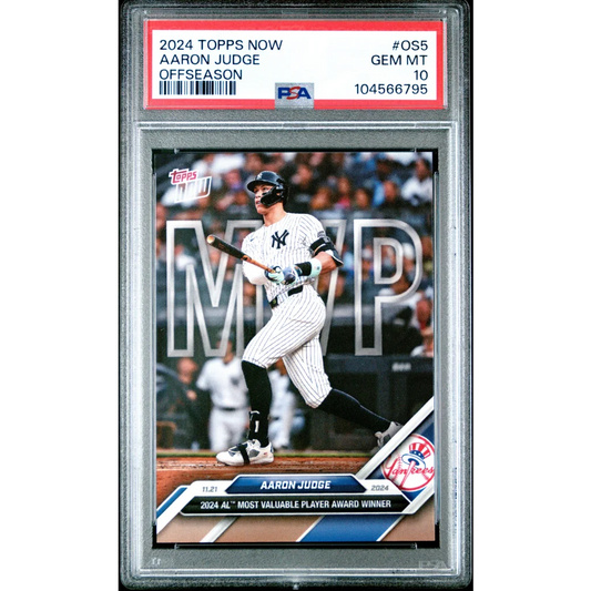 PSA Graded 2024 Topps Now Aaron Judge baseball card front view