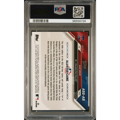 Graded 2024 Topps Now Alek Manoah All-Star Game PSA 10 card in slab